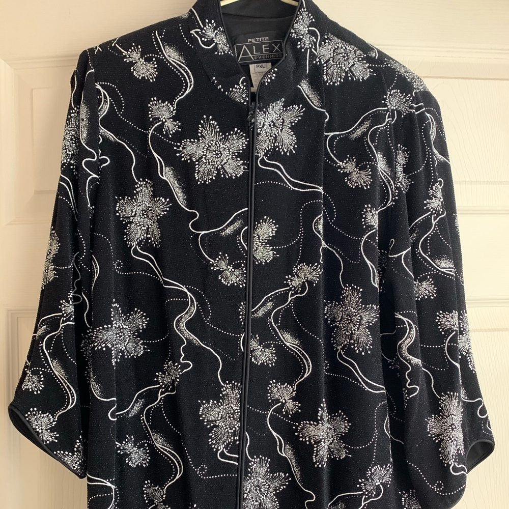 Alex Evenings, black dressy top.